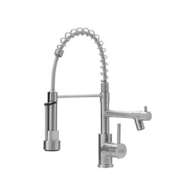 Stainless Steel Kitchen Faucet Kitchen Tap Mixer Tap with Pull Down Spring Spout and Pot Filler