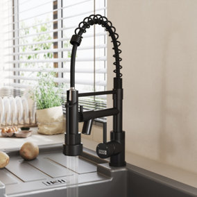 Stainless Steel Kitchen Faucet with Pull Down Spring Spout and Pot Filler Kitchen Tap Mixer Tap