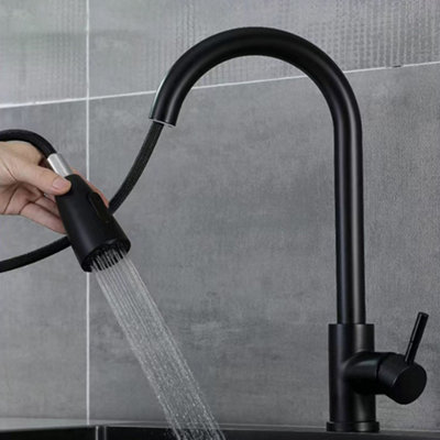 Flexible Black Faucet Extension Tube – 360° Swivel Sprayer Extender For Kitchen, Bathroom, Or Garden Sink (11.8 Inch)