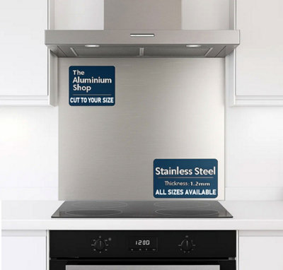 Stainless Steel Kitchen Splashback 600 x 600mm 1.2mm Thick Brushed for ...