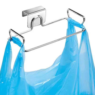 Stainless Steel Kitchen Trash Rack , Cabinet Door Garbage Bag Holder