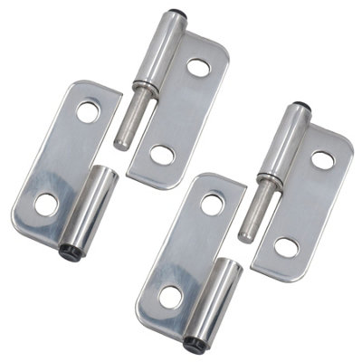 Stainless Steel Lift Off Leaf Hinge Left 76x100mm Heavy Duty Door Hatch 2PK