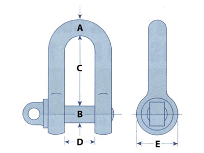 Stainless Steel Lifting D Shackle Safety Pin 6 Ton (Load Rated Dee Chain Connector Trawler)