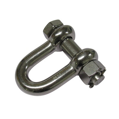 Stainless Steel Lifting D Shackle Safety Pin 6 Ton (Load Rated Dee Chain Connector Trawler) - 4