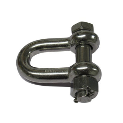Stainless Steel Lifting D Shackle Safety Pin 6 Ton (Load Rated Dee Chain Connector Trawler) - 5