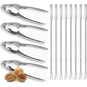 Stainless Steel Lobster Cracker Seafood Tools (Set of 4 Lobster Picks and 8 Seafood Forks)