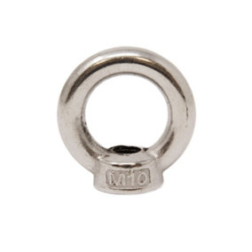 Stainless Steel M10 Eye Nut Provides a Secure Fixing Point to Attach Rope or Cables - Female