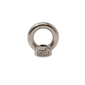 Stainless Steel M6 Eye Nut Provides a Secure Fixing Point to Attach Rope or Cables - Female