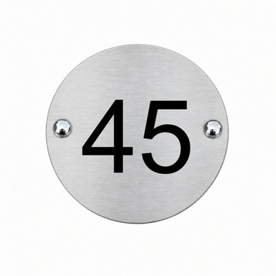 Stainless Steel Parking Bay Disc with Black Vinyl Number 45