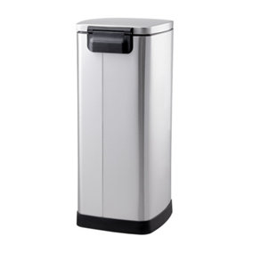 Stainless Steel Pedal Bin Trash Can Kitchen Bin Recycling Rubbish Bin 30L