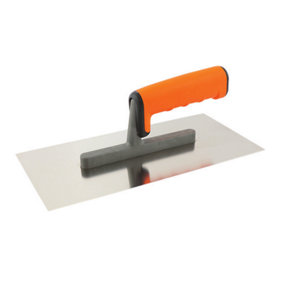 Stainless Steel Plastering Trowel with Light Soft Grip Handle Finishing Trowel - 120mm X 305mm