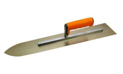 Stainless Steel Pointing Concrete Trowel 500mm / 1.2mm with Soft Grip Handle