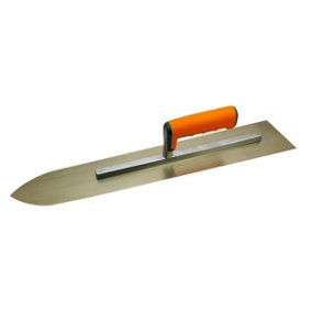 Stainless Steel Pointing Concrete Trowel 500mm / 1.2mm with Soft Grip Handle