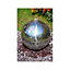 Stainless Steel Polished Sphere Outdoor Water Feature with Lights and Reservoir 40cm