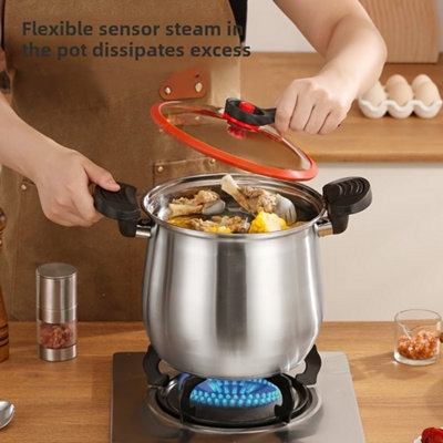 Stainless Steel Quick Cooking Pot with Glass Lid, Induction & All Hob Types