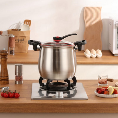 Stainless Steel Quick Cooking Pot with Glass Lid, Induction & All Hob Types