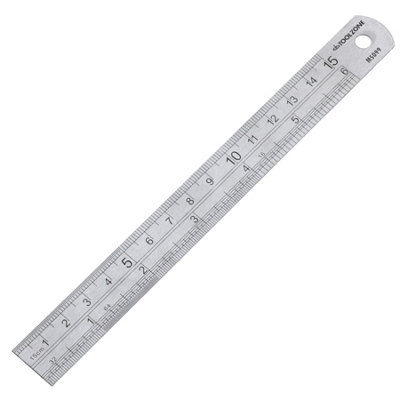 6 Inch Metal Ruler Set - Dual Scale Metric & Imperial,150 Mm