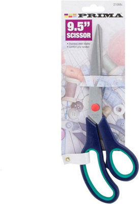 Stainless Steel Scissors Set 9.5 Inch Shears Plastic Handles Grip 24cm Home New