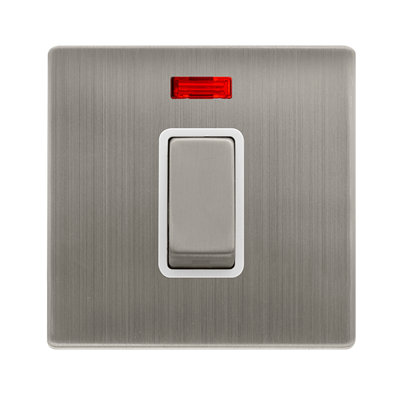 Stainless Steel Screwless Plate 1 Gang Ingot Size 45A Switch With Neon ...