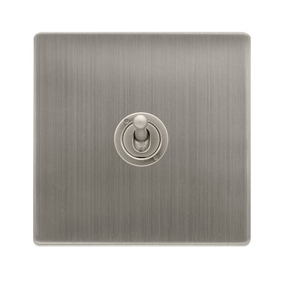 Stainless Steel Screwless Plate Intermediate 10AX Toggle Light Switch - SE Home
