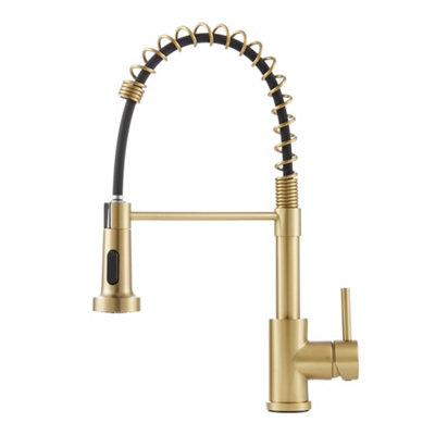 Stainless Steel Side Lever Kitchen Spring Neck Pull Out Kitchen Tap ...