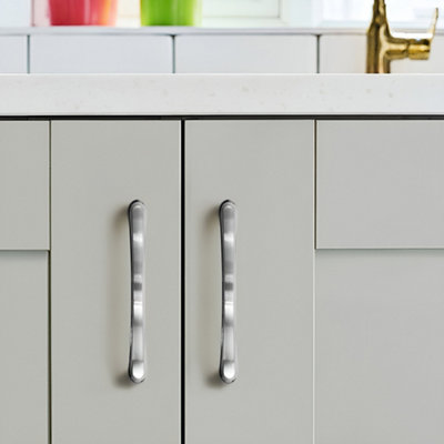 Stainless Steel Silver Furniture Handles Cabinet Pull 2 Pcs
