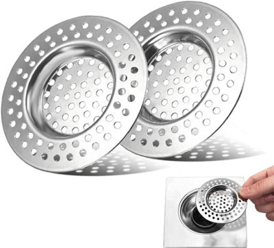 Sink Strainer Set – 12-Pack 2" Round Fine Mesh Stainless Steel Drain Catcher For Kitchen, Bath, Shower