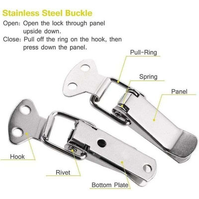 BUYERS PRODUCTS 6 In. Heavy-Duty Stainless Steel Adjustable-Grip Draw Latch 3049352 - The Home Depot