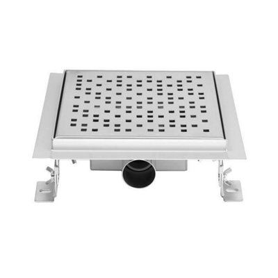 Stainless steel square shower channel 30cm reversible trap adjustable ...