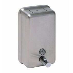 Stainless steel vertical soap dispenser. Push button 1200 ml.