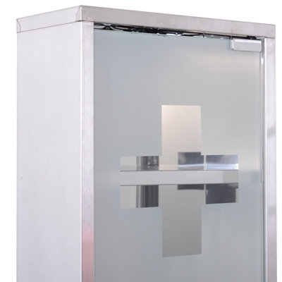 Stainless Steel wall mounted Medicine Cabinet with 2 Shelves + Security ...