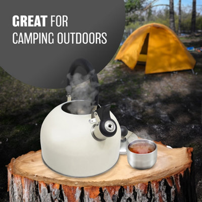 Stainless Steel Whistling Kettle Outdoor Camping Hiking