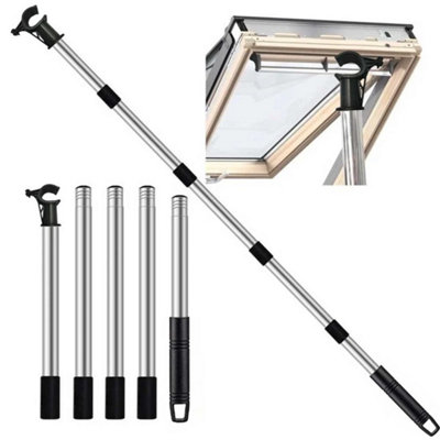 Stainless Steel Window Pole Opener Multi Part Loft Hatch Hook Pole