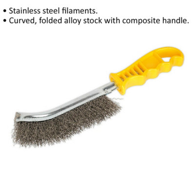 Stainless Steel Wire Bush - Curved & Folded Alloy Stock - Composite Handle