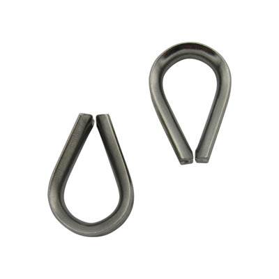 Stainless Steel Wire Rope Thimbles 10MM x2 (Marine Webbing Boat Cable Loop)
