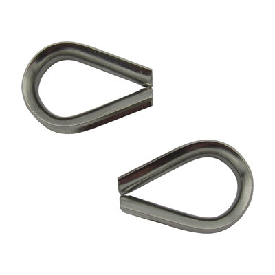 Stainless Steel Wire Rope Thimbles 12MM x2 (Marine Webbing Boat Cable Loop)