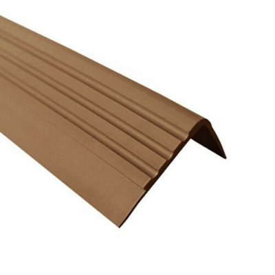 Stair anti slip nosing rubber angle step edge PVC RM 90cm brown