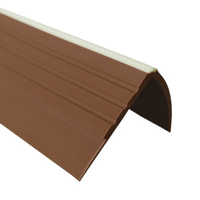 Stair anti slip nosing rubber PVC photoluminescent element RDFL 150cm brown