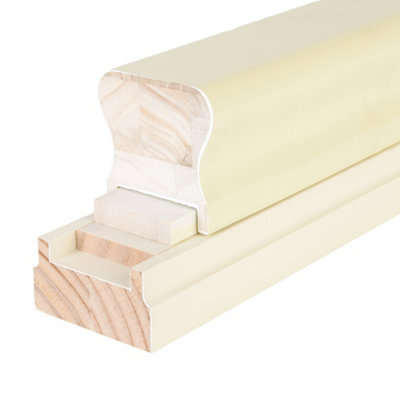 Stair Handrail and Base Rail Set for 41mm Spindles 3600mm HDR White Primed