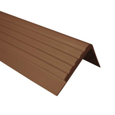 Stair non anti slip nosing rubber angle step edge PVC RF 150cm brown