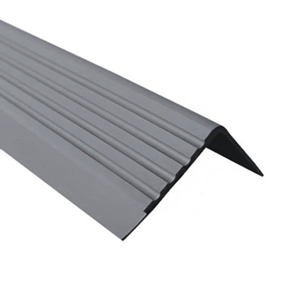 Stair non anti slip nosing rubber angle step edge trim edging PVC RD 150cm dark gray