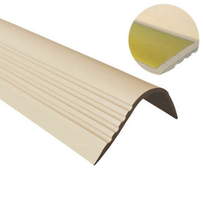 Stair nosing non slip rubber anglestep edge self-adhesive PVC  RGPT 150cm beige