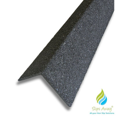 Stair & Step Nosing Cover Anti Slip Treads GRP Heavy Duty for High Traffic Areas - 10x GRP nosing black 2500mm