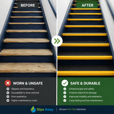 Stair Tread Nosing Covers - GRP Heavy Duty Anti Slip - 1000mm Black ...