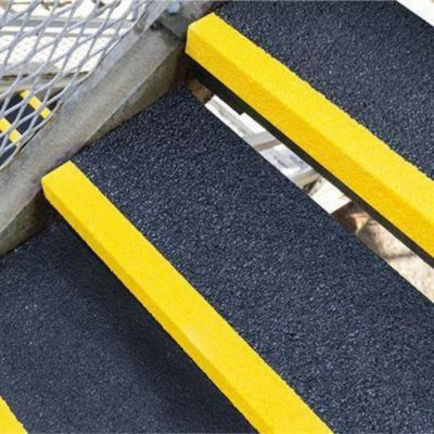 Stair Tread Nosing Covers - GRP Heavy Duty Anti Slip - Black & Yellow  1500mm x10