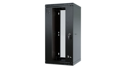 Stalflex 10 Inch 12U Wall Mounted Rack Cabinet Glass Door Black