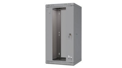 Stalflex 10 Inch 12U Wall Mounted Rack Cabinet Glass Door Grey