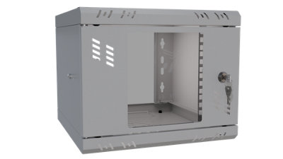 Stalflex 10 Inch 4U Wall Mounted Rack Cabinet Glass Door Grey