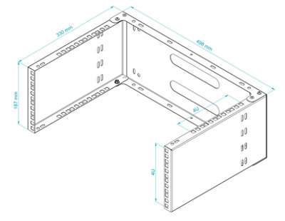 Stalflex 19 Inch Rack Bracket 4U Front 4U Top Bottom Wall Mount Powder ...