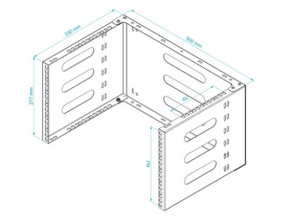 Stalflex 19 Inch Rack Bracket 6U Front 4U Top Bottom Wall Mount Powder ...